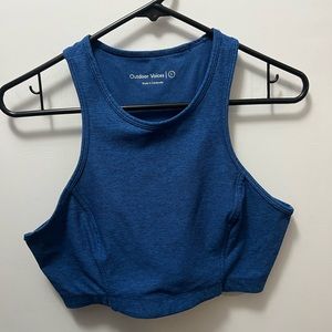 Outdoor Voices Blue Bra/Crop Too. High Neck Size L.